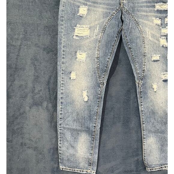 Vintage Yoess Superior Quality Jeans Ripped Washed Dark Blue Jeans Men’s Size 34 - Picture 1 of 8